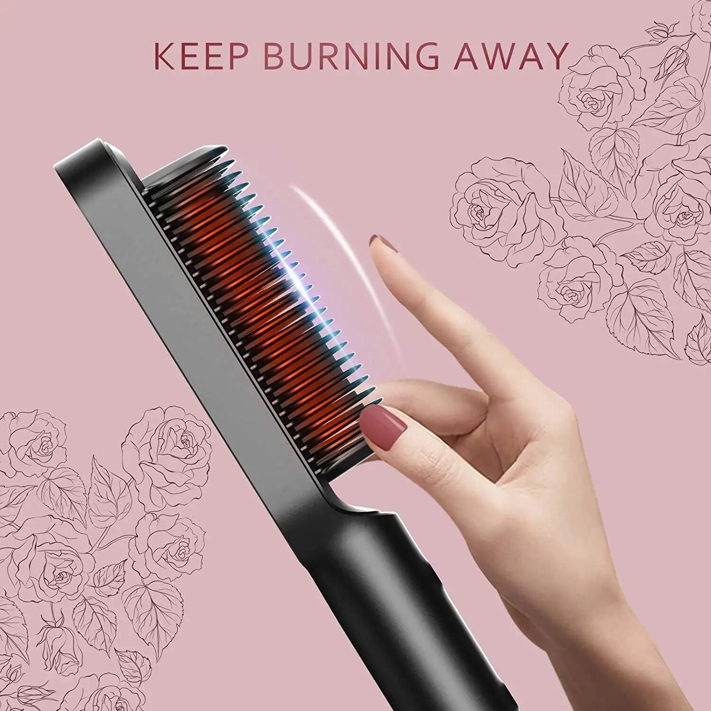 Mini Hair Straightener Brush/ Hot Comb Styling Tool