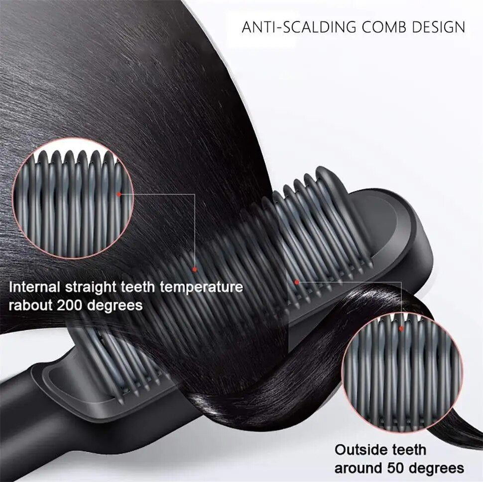 Mini Hair Straightener Brush/ Hot Comb Styling Tool